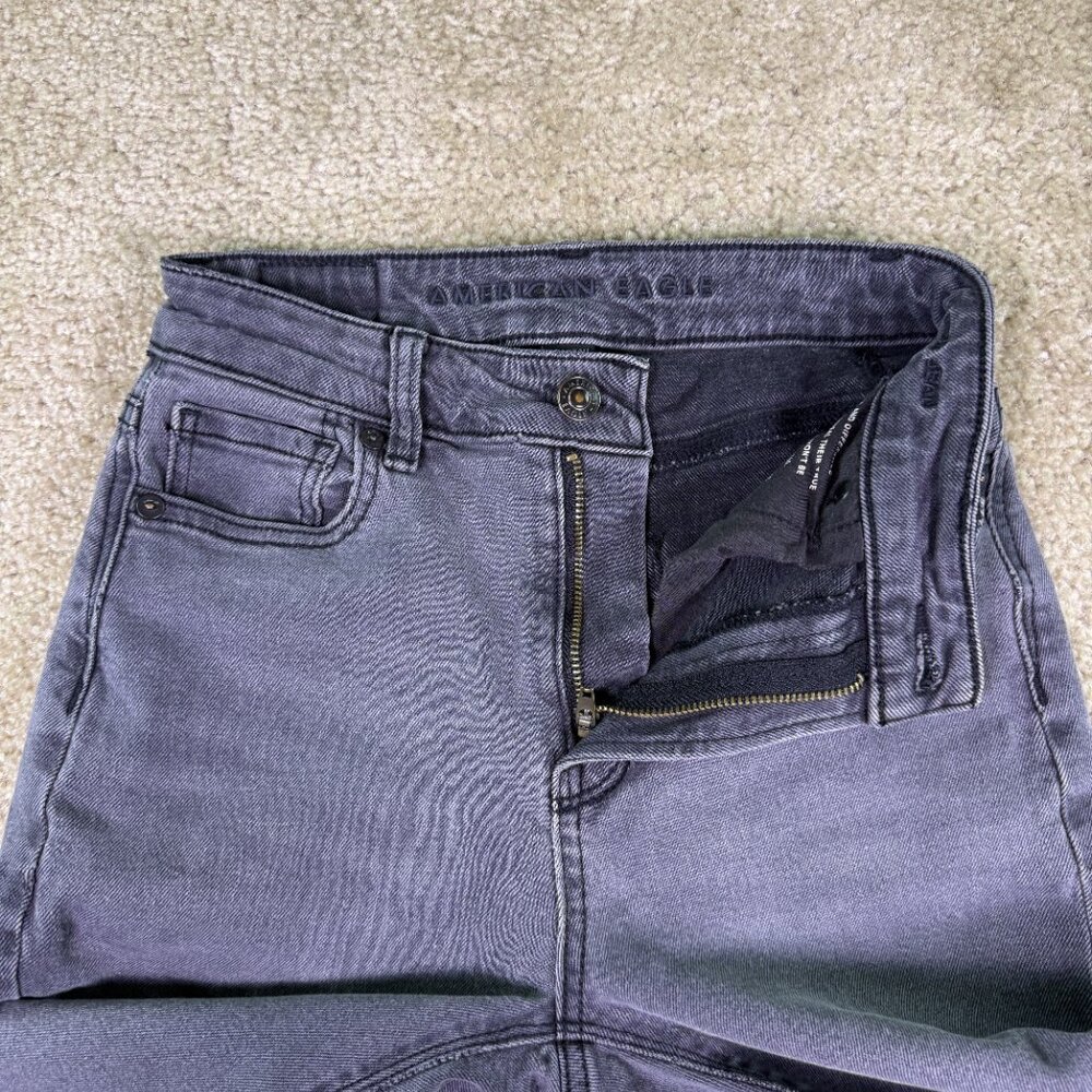 American Eagle Mom Jeans Women's Size 000 Regular Black Denim Stretch F203 - Picture 3 of 16